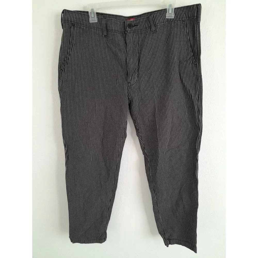 Levis XX Chino Pants Mens 38x30 Blk/White Gingham Check Standard Taper - Picture 5 of 8